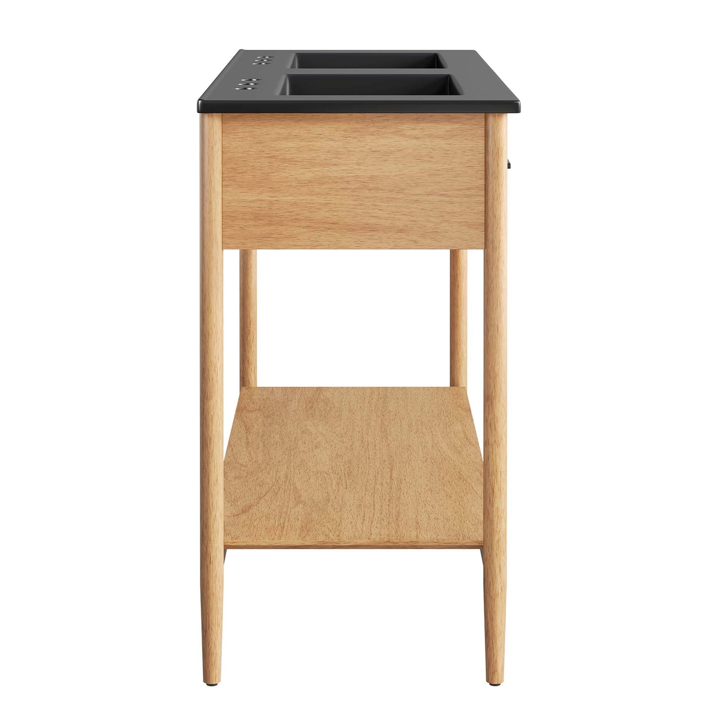 Zaire 48" Double Sink Bathroom Vanity by Modway EEI-6827-NAT-BLK