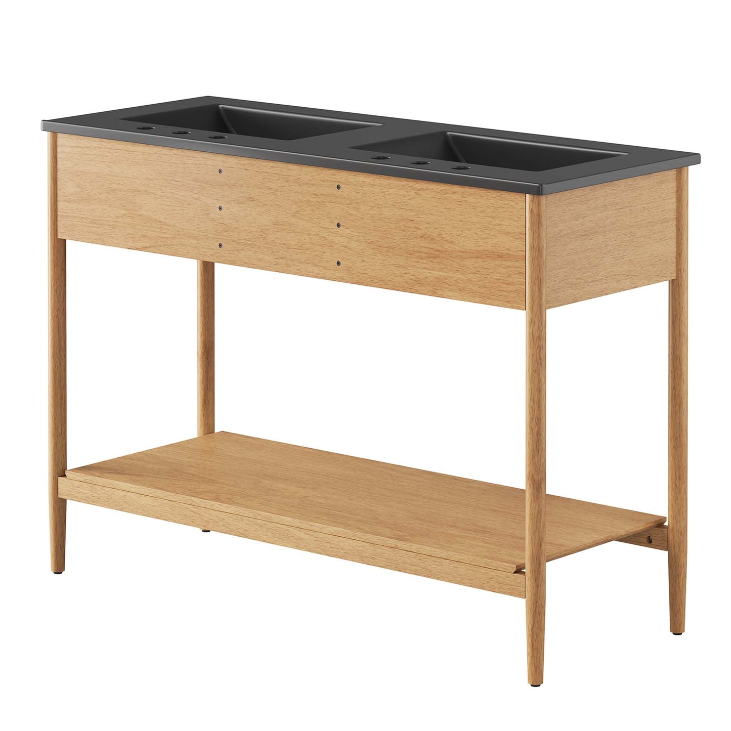 Zaire 48" Double Sink Bathroom Vanity by Modway EEI-6827-NAT-BLK