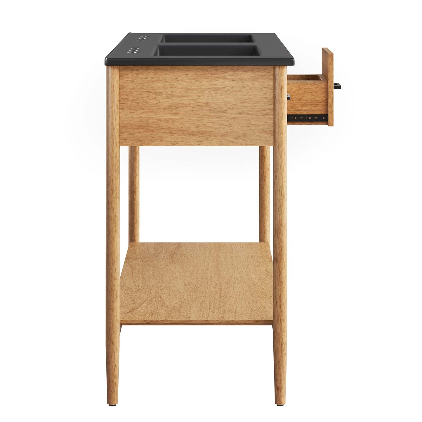 Zaire 48" Double Sink Bathroom Vanity by Modway EEI-6827-NAT-BLK