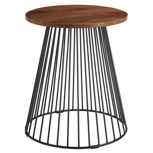 Valeo Round Wood and Metal Side Table by Modway EEI-6831-WAL