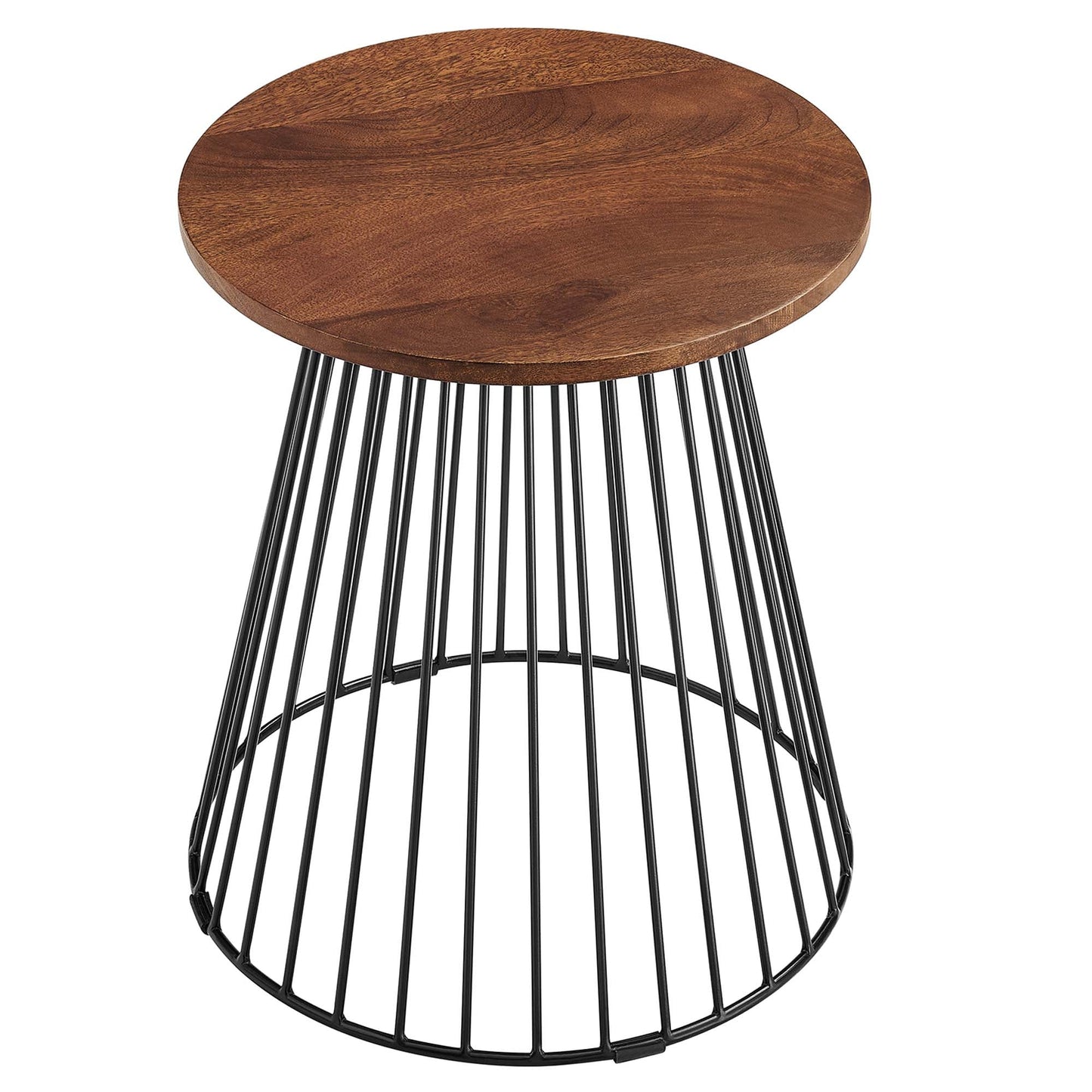 Valeo Round Wood and Metal Side Table by Modway EEI-6831-WAL
