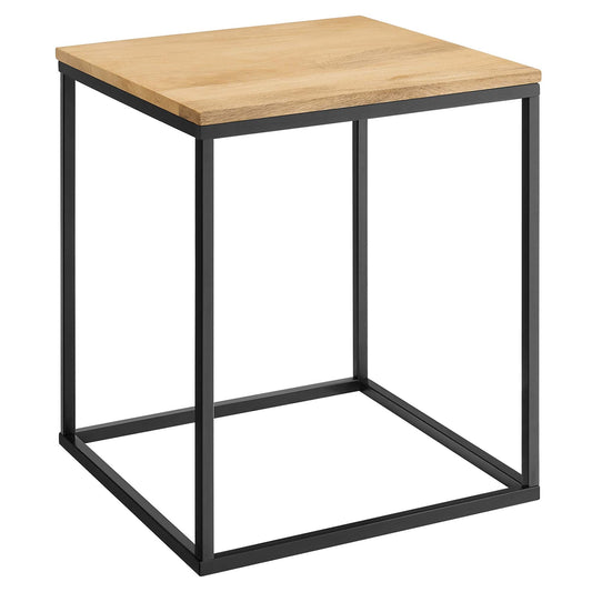 Zora Square Wood and Metal Side Table by Modway EEI-6833-OAK