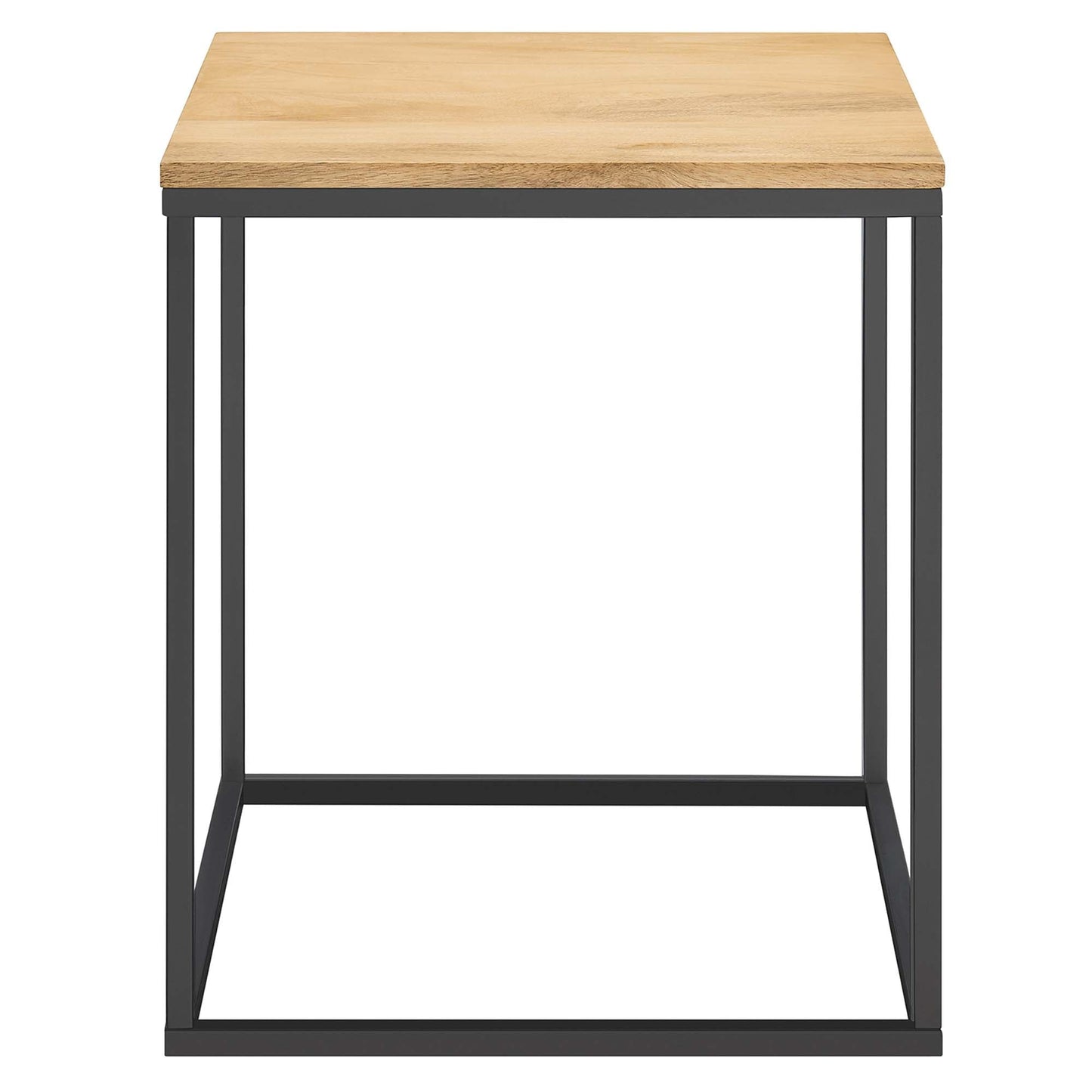 Zora Square Wood and Metal Side Table by Modway EEI-6833-OAK