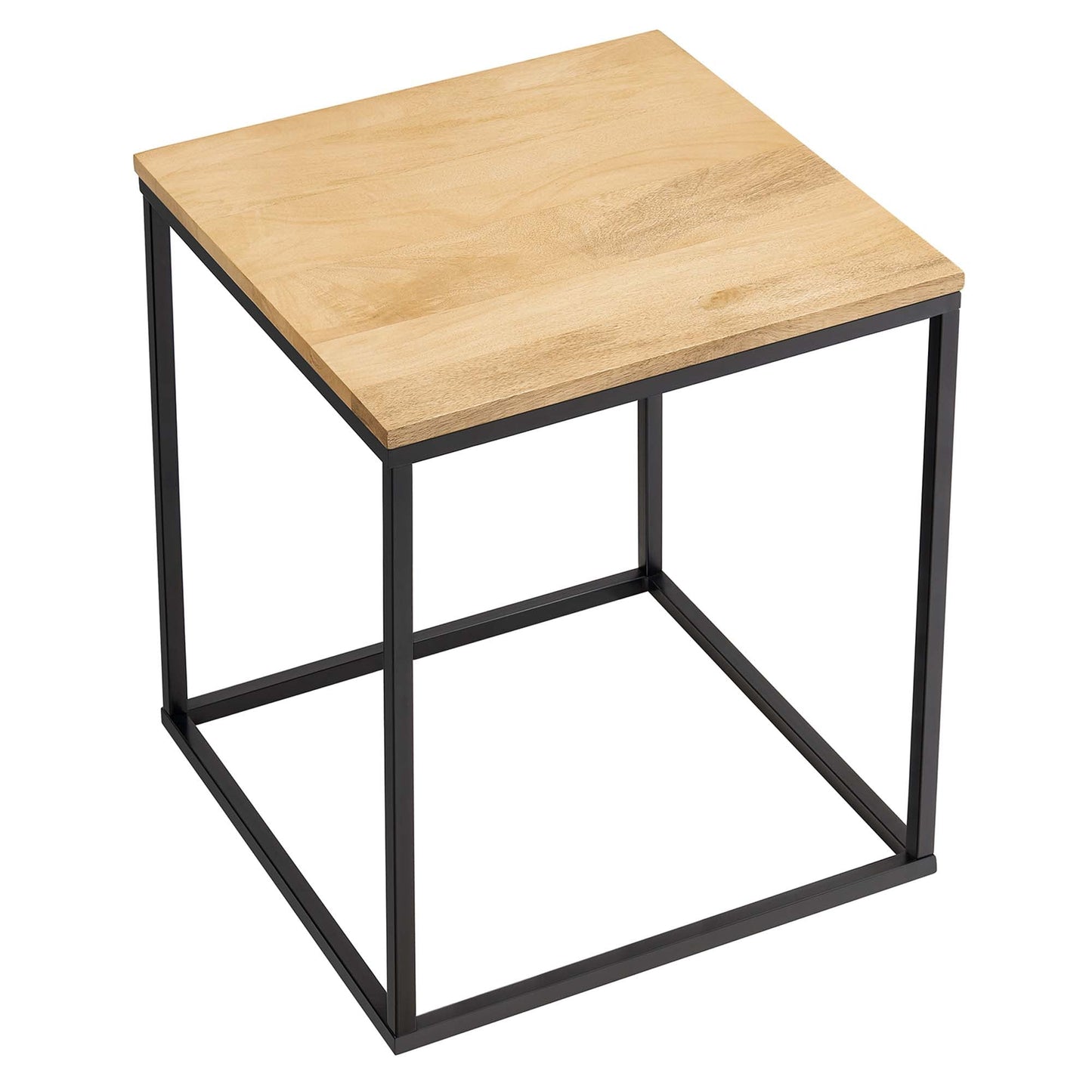 Zora Square Wood and Metal Side Table by Modway EEI-6833-OAK