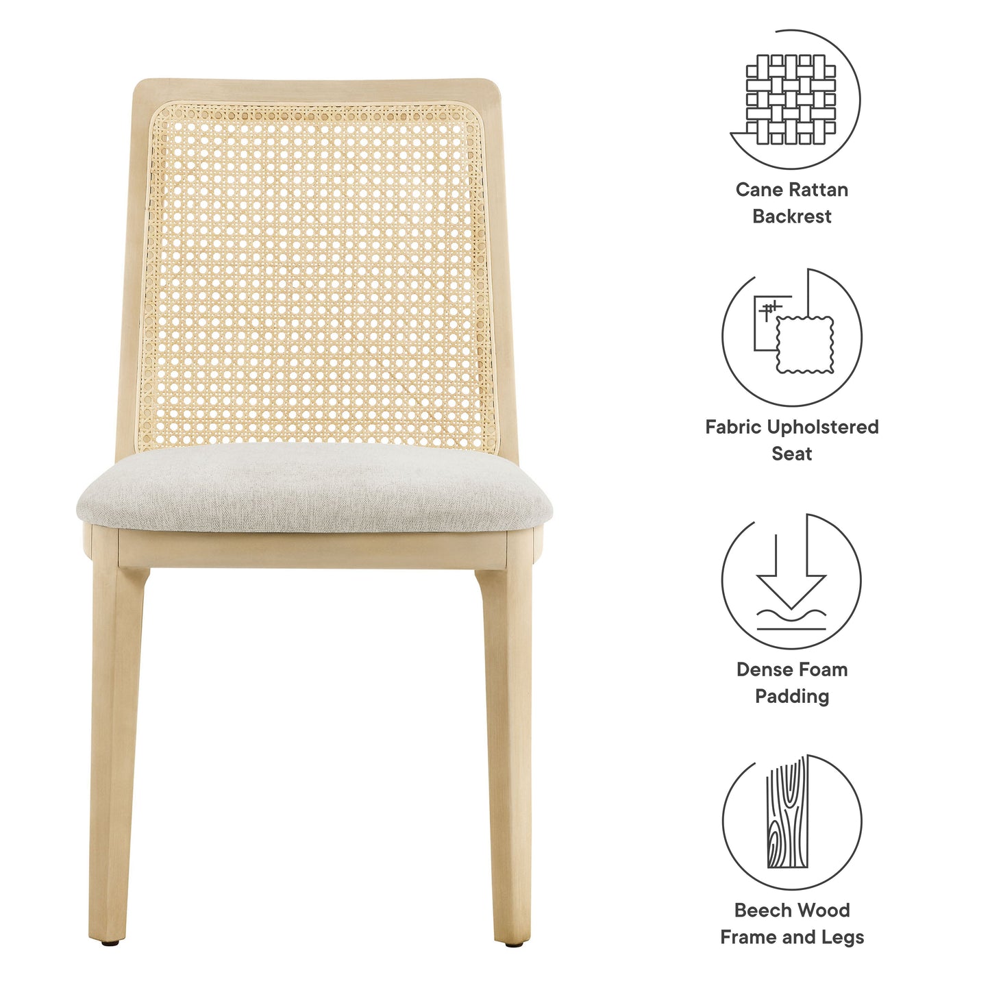 Monarch Wood and Rattan Dining Side Chair by Modway EEI-6843