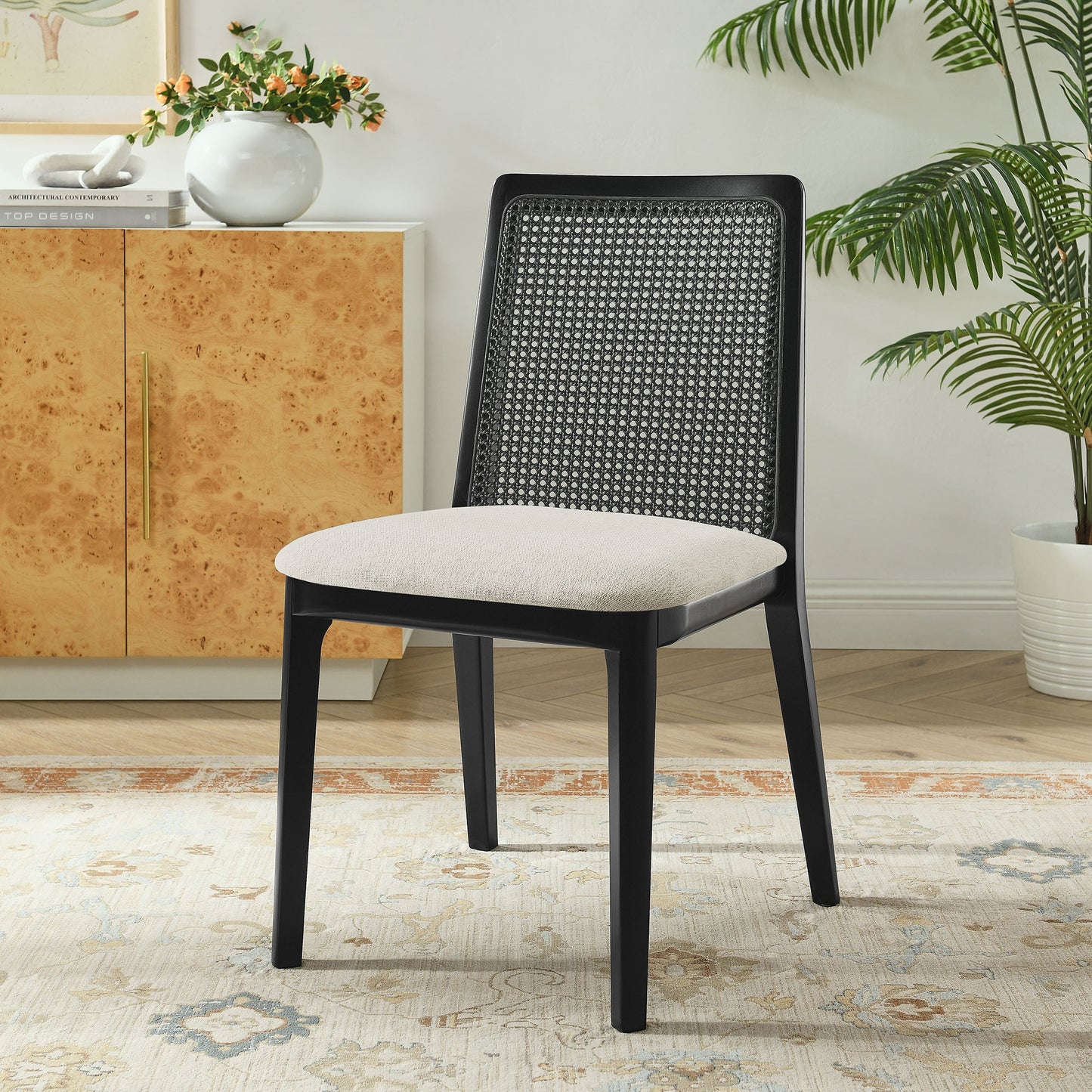 Monarch Wood and Rattan Dining Side Chair by Modway EEI-6843