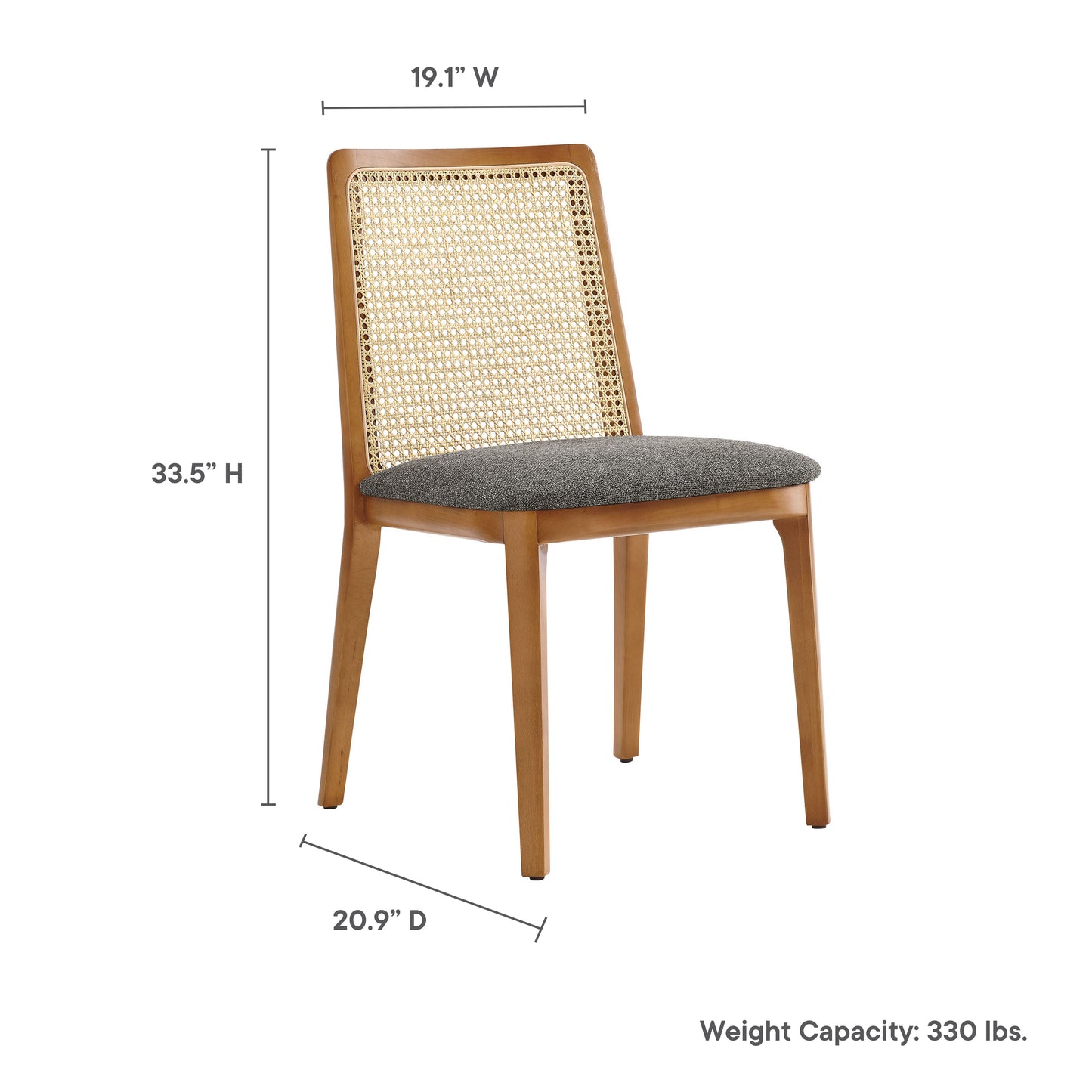 Monarch Wood and Rattan Dining Side Chair by Modway EEI-6843
