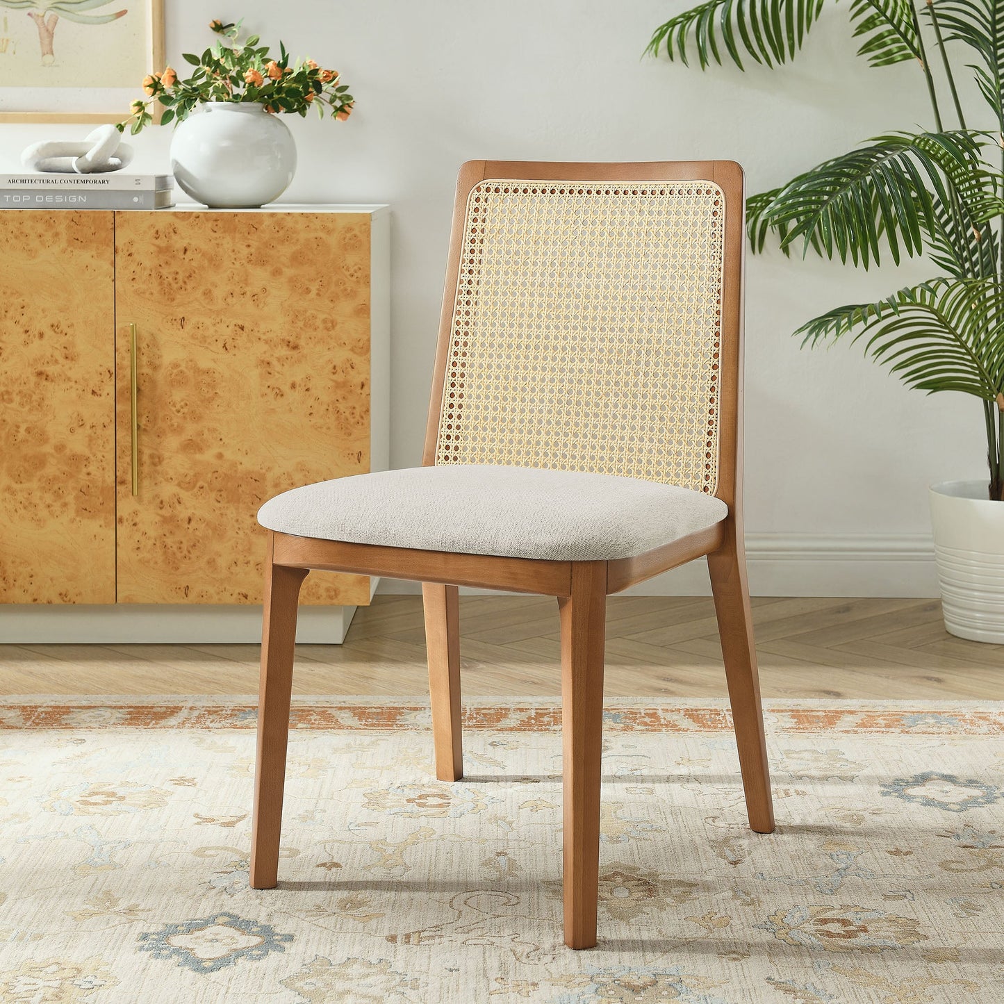 Monarch Wood and Rattan Dining Side Chair by Modway EEI-6843