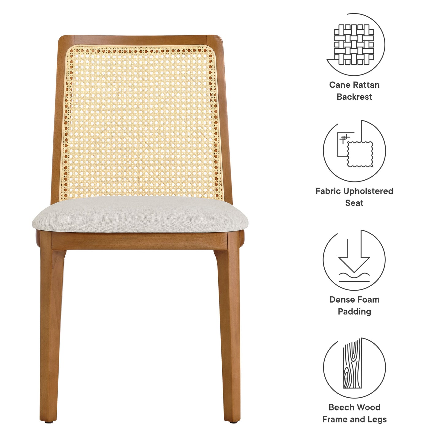 Monarch Wood and Rattan Dining Side Chair by Modway EEI-6843