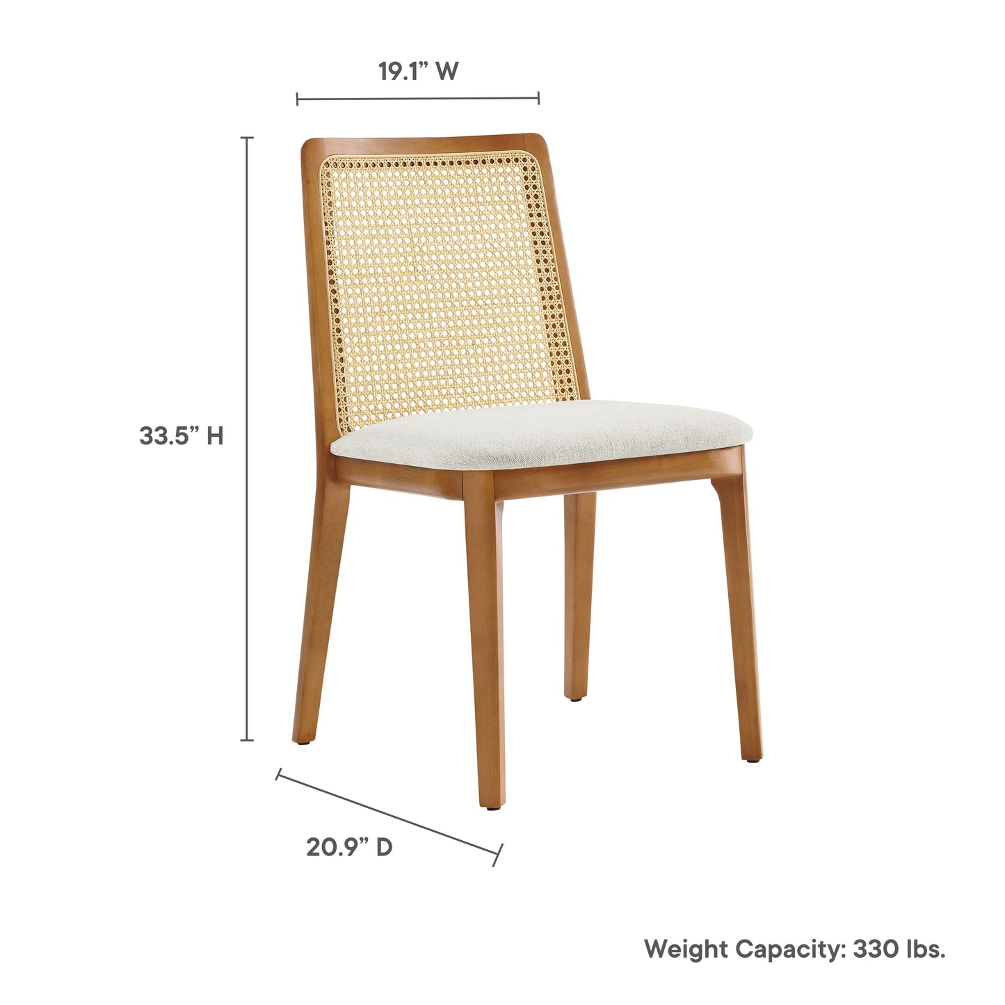 Monarch Wood and Rattan Dining Side Chair by Modway EEI-6843