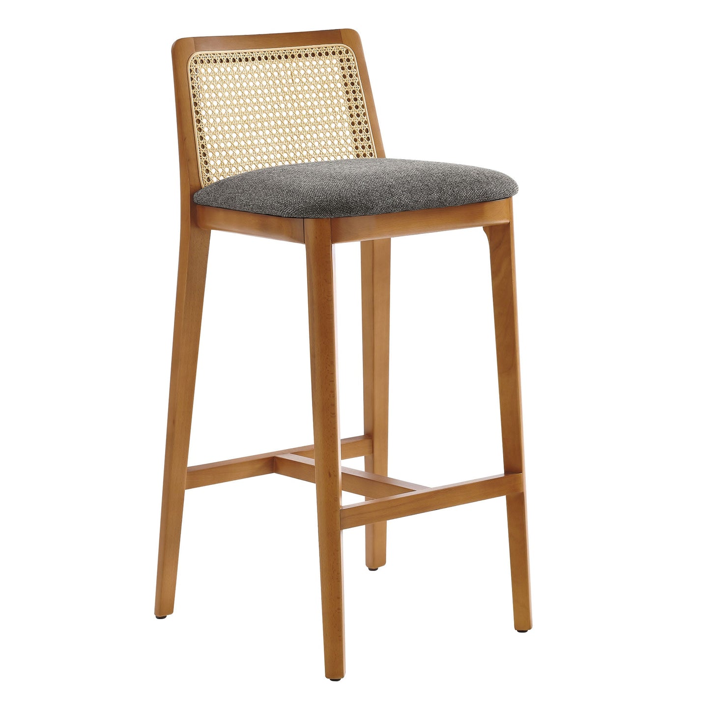 Monarch Wood and Rattan Bar and Counter Stool by Modway