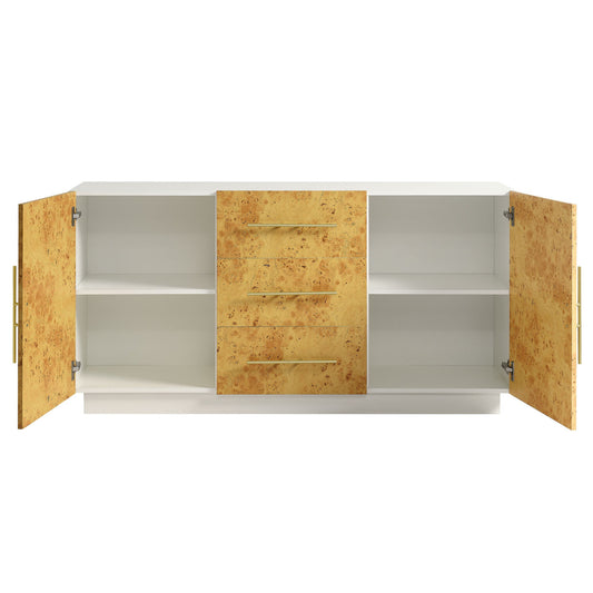 Abel 59 Inch Burl Wood Sideboard Buffet TV Stand by Modway EEI-6848-WHI-BUR