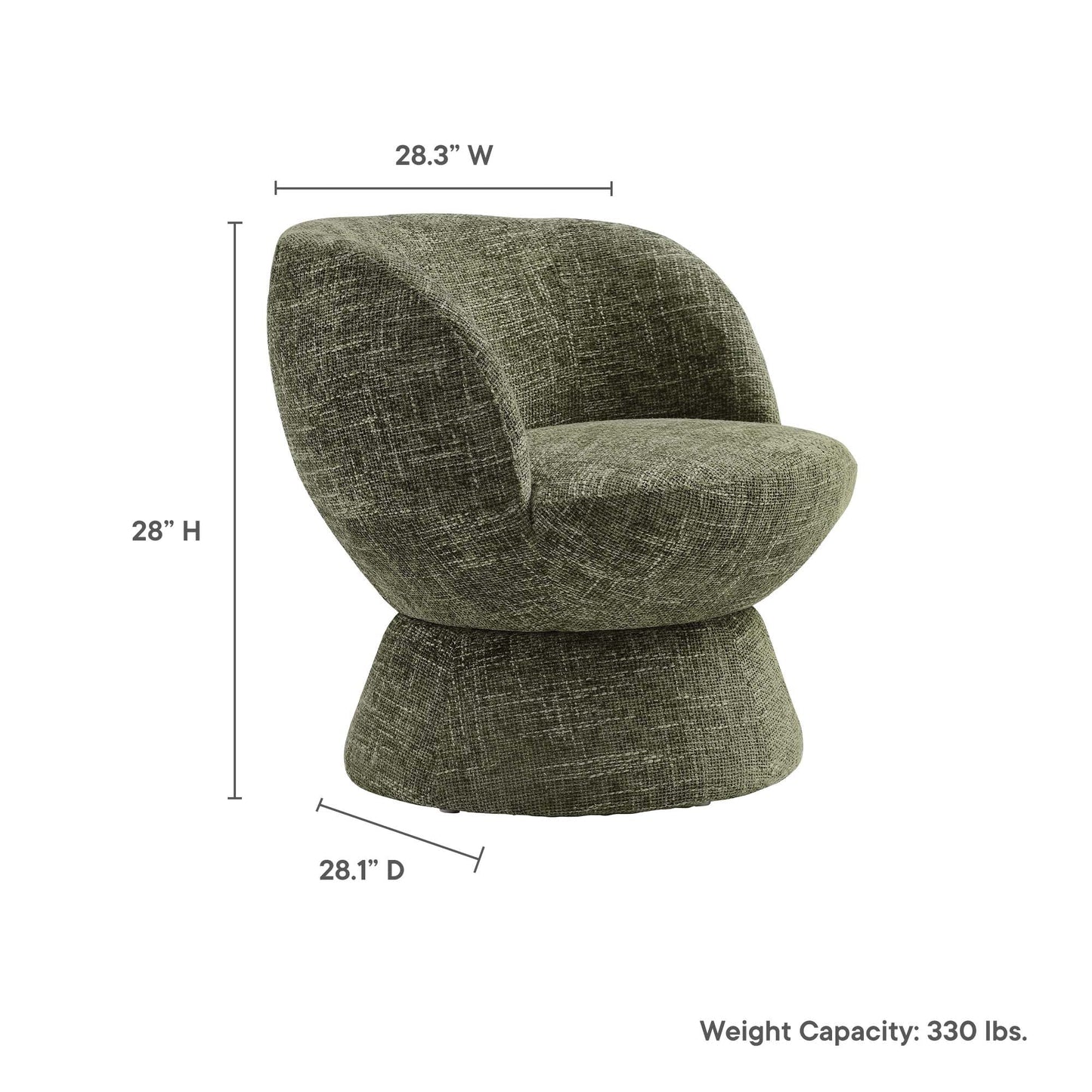Vesta Chenille Fabric Upholstered Swivel Chair by Modway EEI-6863-BAS