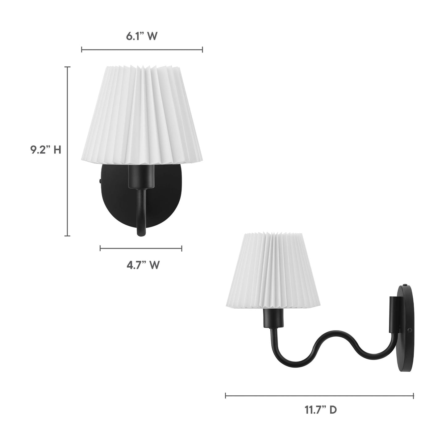 Wave Squiggle Arm Wall Sconce by Modway EEI-6873-BLK