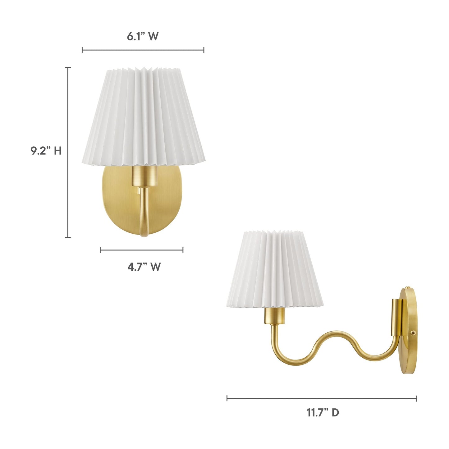 Wave Squiggle Arm Wall Sconce by Modway EEI-6873-BRA