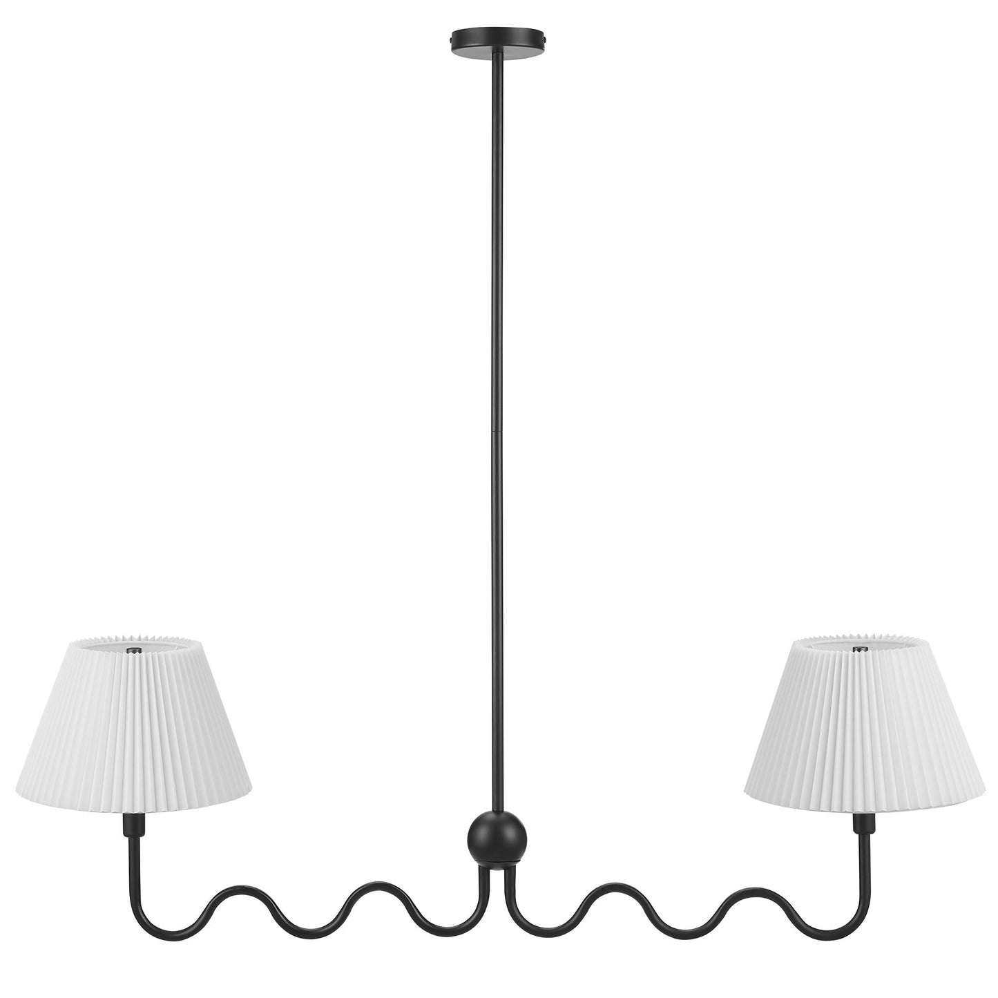 Wave Squiggle 2-Arm Pendant Light by Modway EEI-6874-BLK