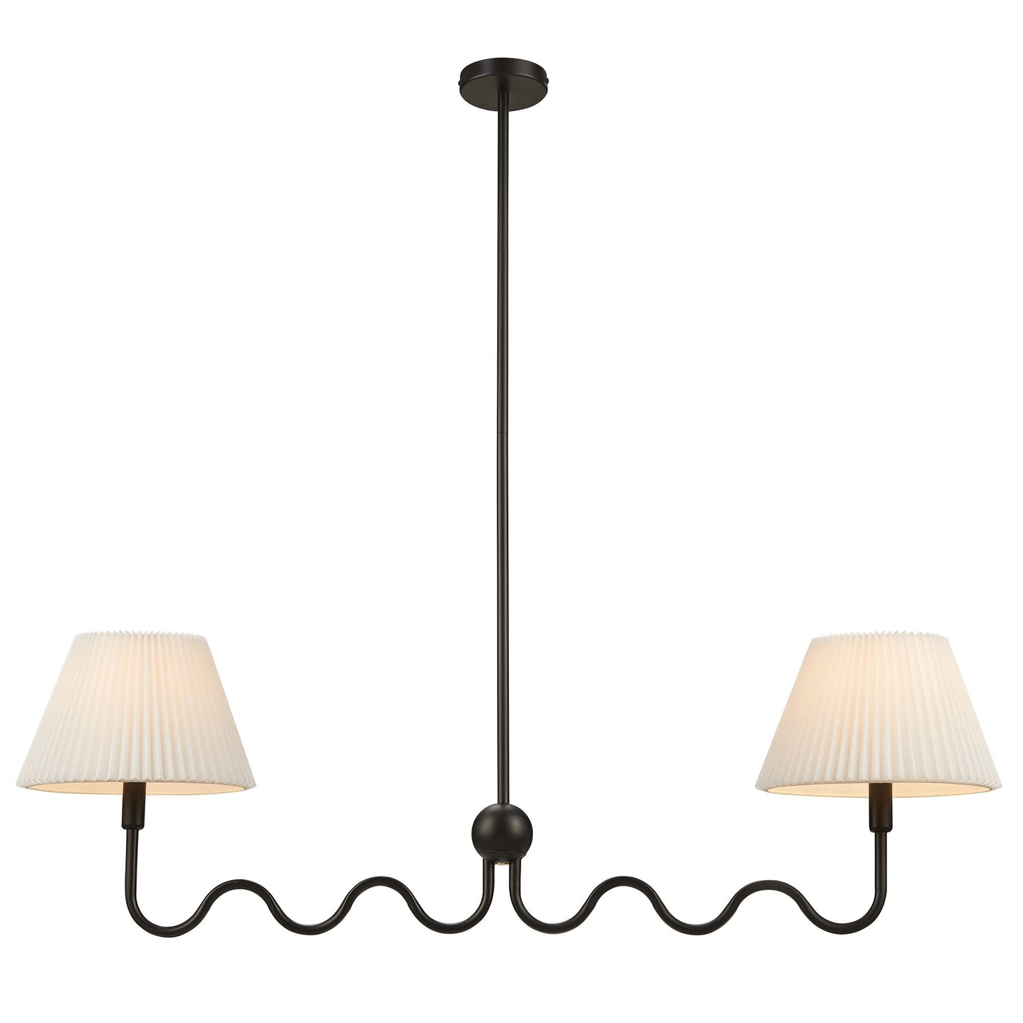 Wave Squiggle 2-Arm Pendant Light by Modway EEI-6874-BLK