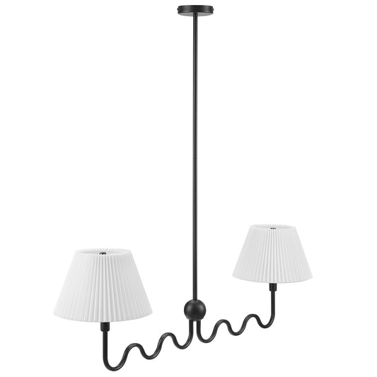 Wave Squiggle 2-Arm Pendant Light by Modway EEI-6874-BLK