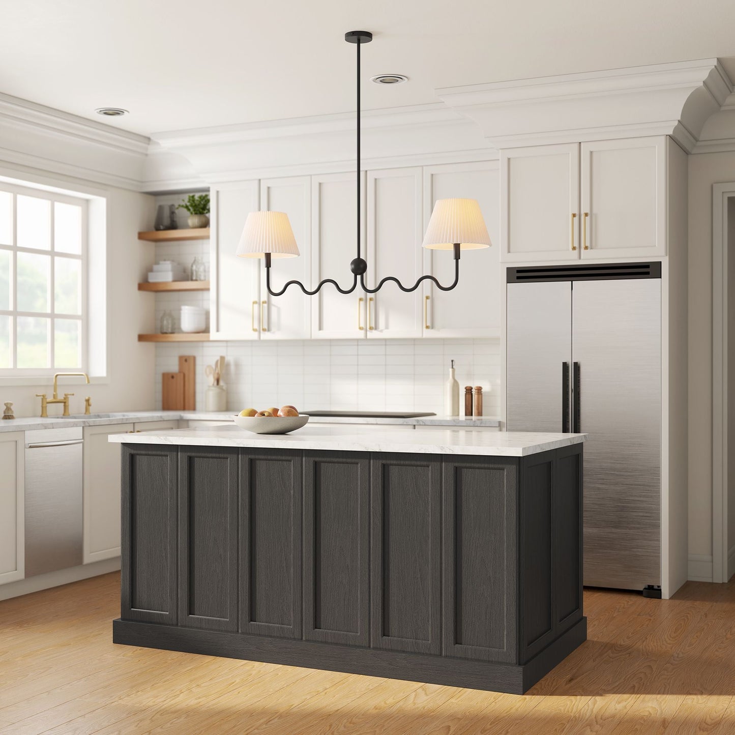 Wave Squiggle 2-Arm Pendant Light by Modway EEI-6874-BLK