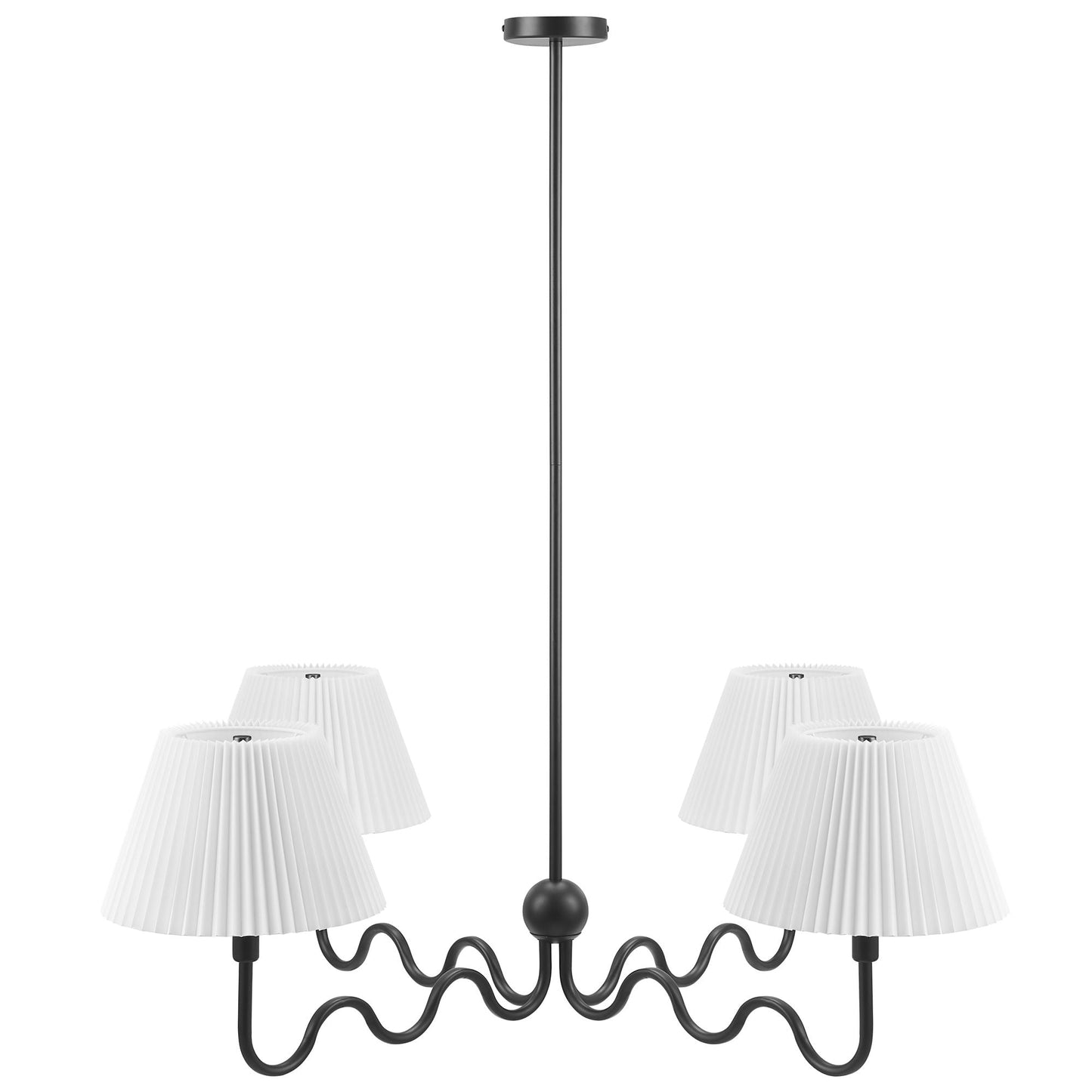 Wave Squiggle 4-Arm Pendant Light by Modway EEI-6875-BLK
