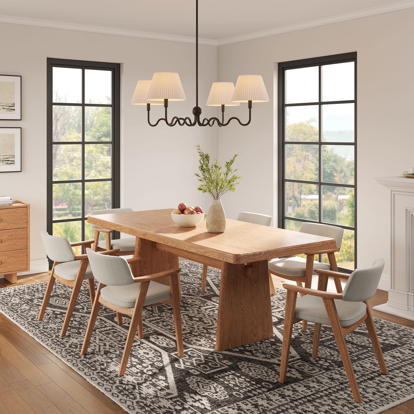 Wave Squiggle 4-Arm Pendant Light by Modway EEI-6875-BLK