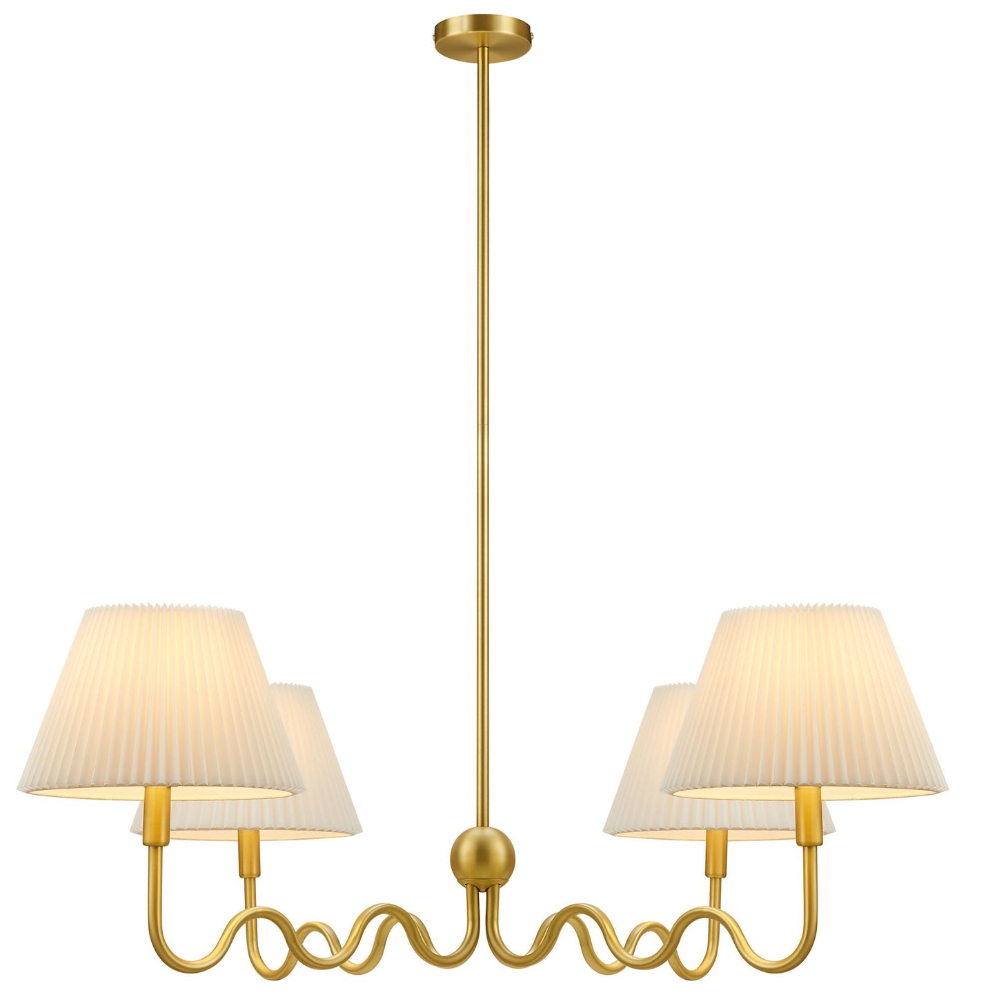 Wave Squiggle 4-Arm Pendant Light by Modway EEI-6875-BRA