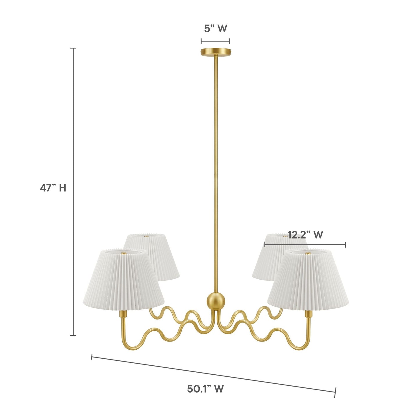 Wave Squiggle 4-Arm Pendant Light by Modway EEI-6875-BRA