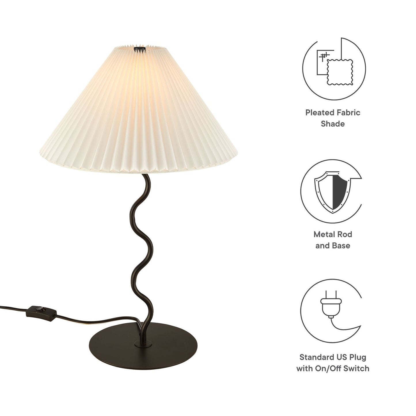 Wave Squiggle Table Lamp by Modway EEI-6876-BLK