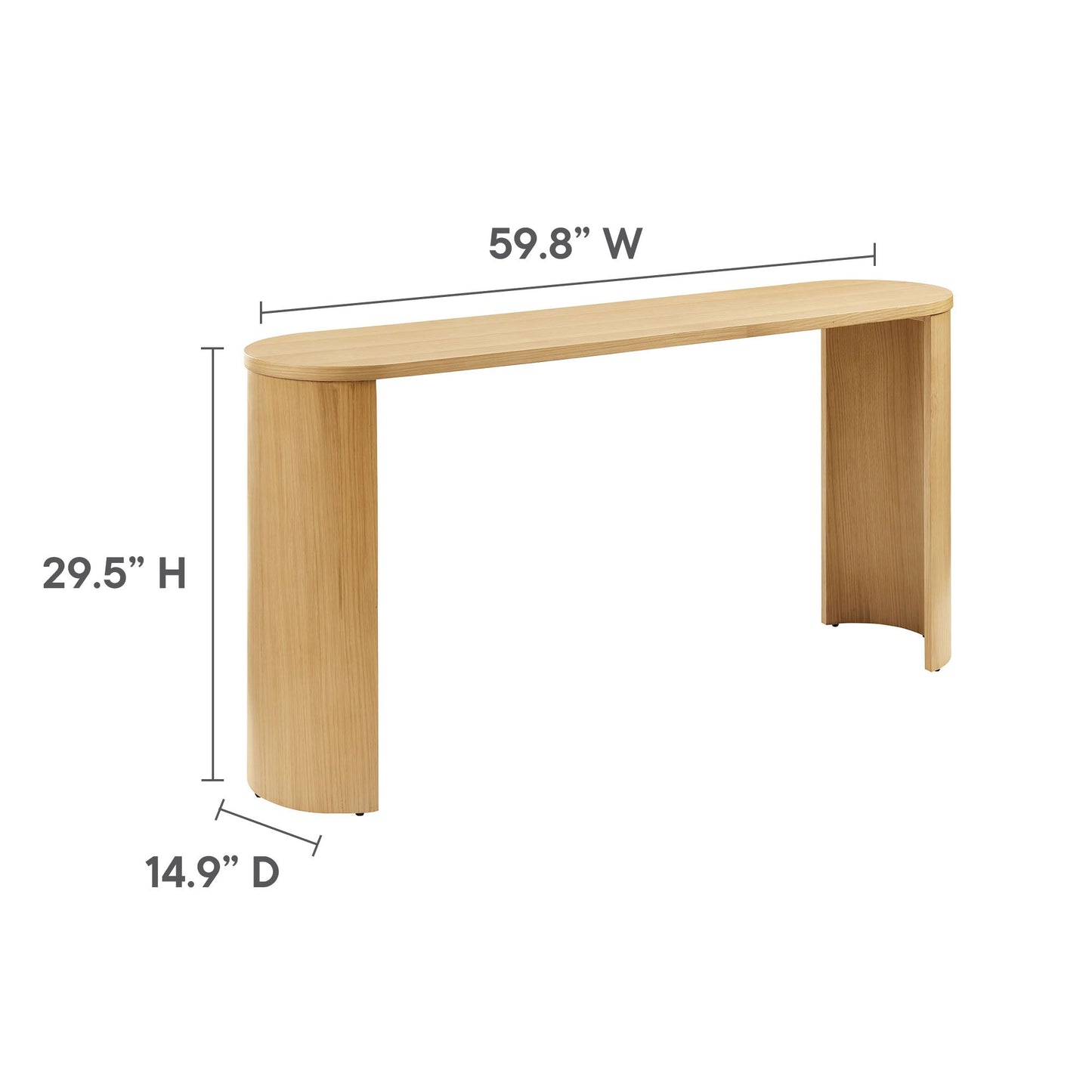 Aspect Oval Wood Entryway Console Table by Modway EEI-6912-OAK