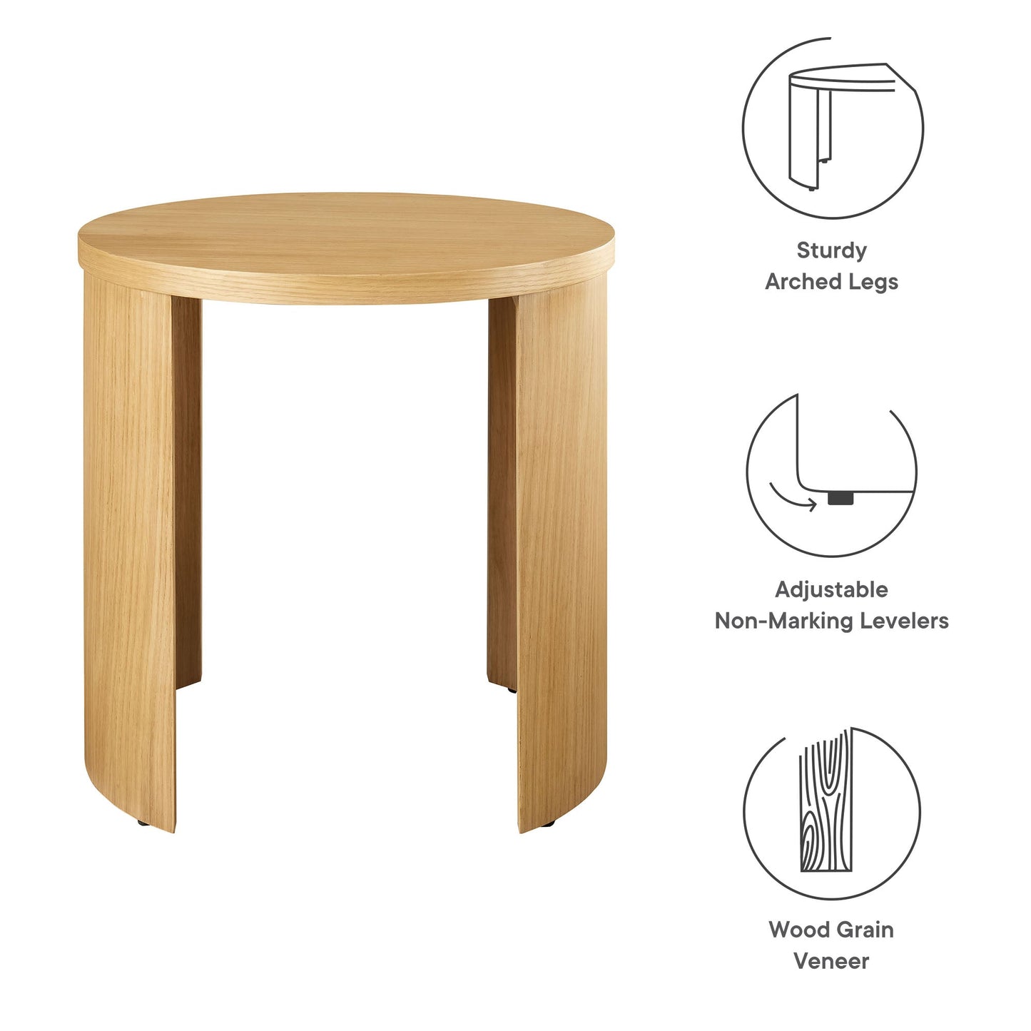 Aspect Round Wood End Table by Modway EEI-6913-OAK