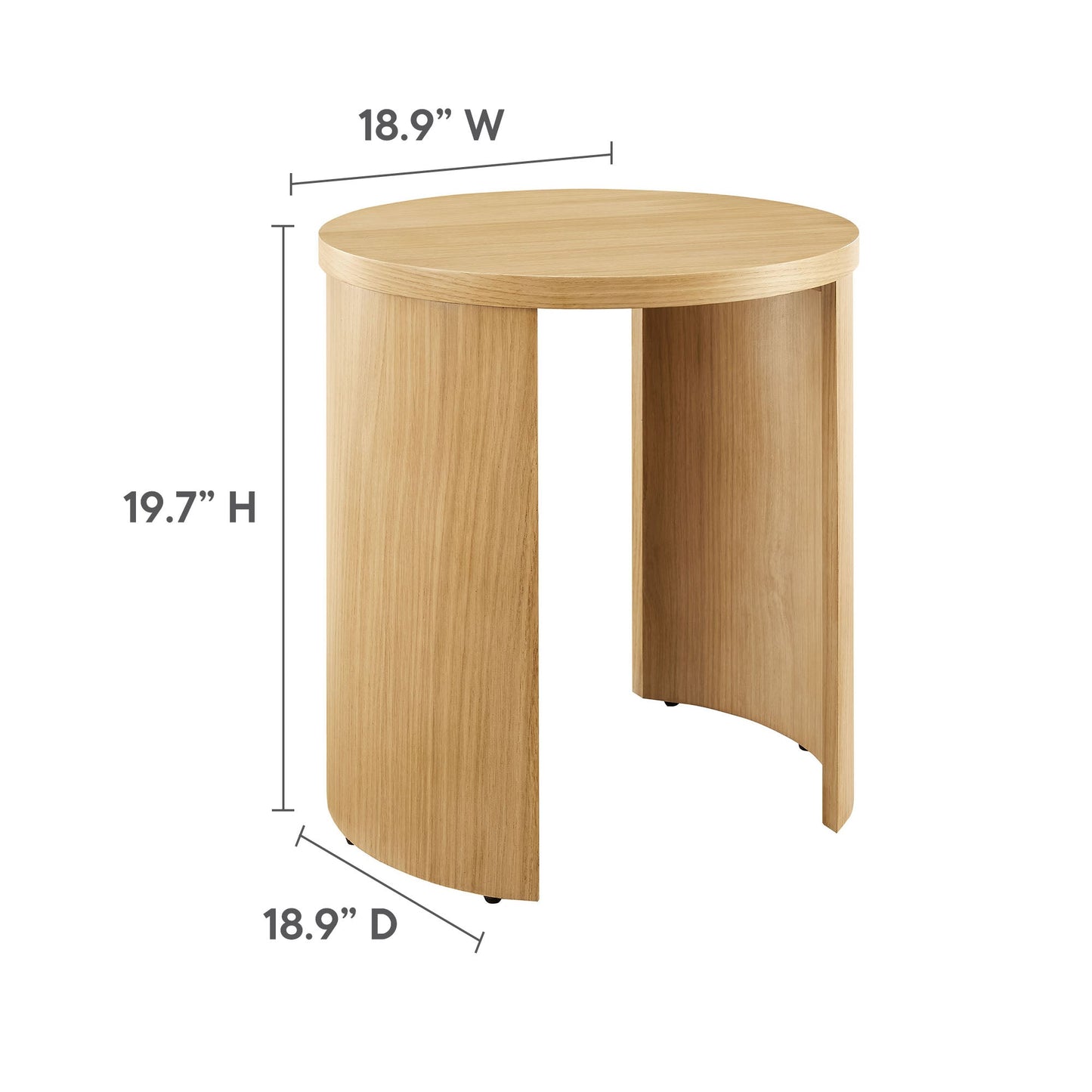Aspect Round Wood End Table by Modway EEI-6913-OAK