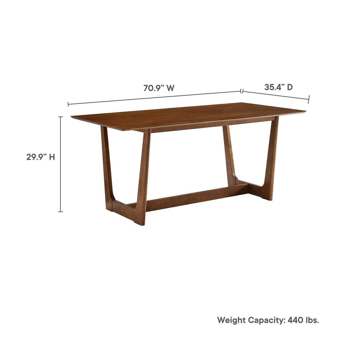 Solara 71" Rectangle Wood Dining Table by Modway EEI-6914
