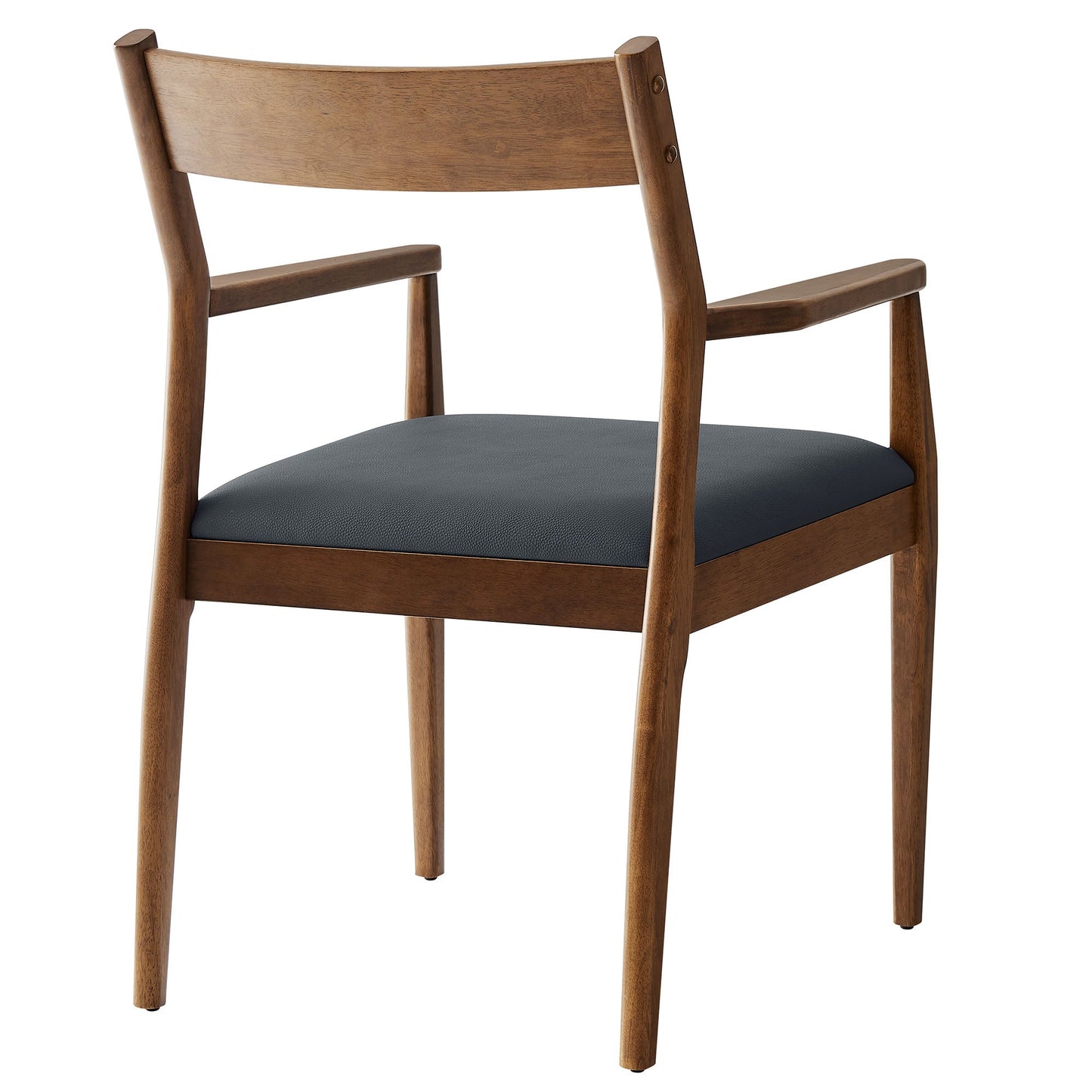 Solara Fabric and Vegan Leather Wood Dining Armchairs Set of 2 by Modway