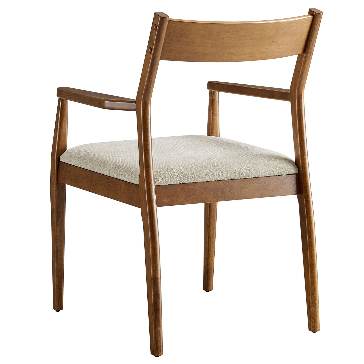 Solara Fabric and Vegan Leather Wood Dining Armchairs Set of 2 by Modway