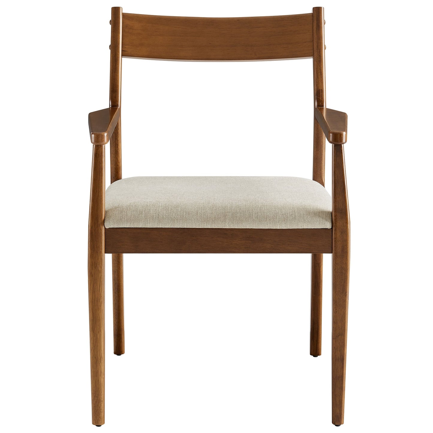 Solara Fabric and Vegan Leather Wood Dining Armchairs Set of 2 by Modway