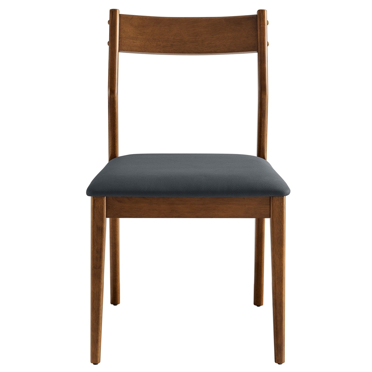 Solara Fabric and Vegan Leather Wood Dining Side Chairs Set of 2 by Modway