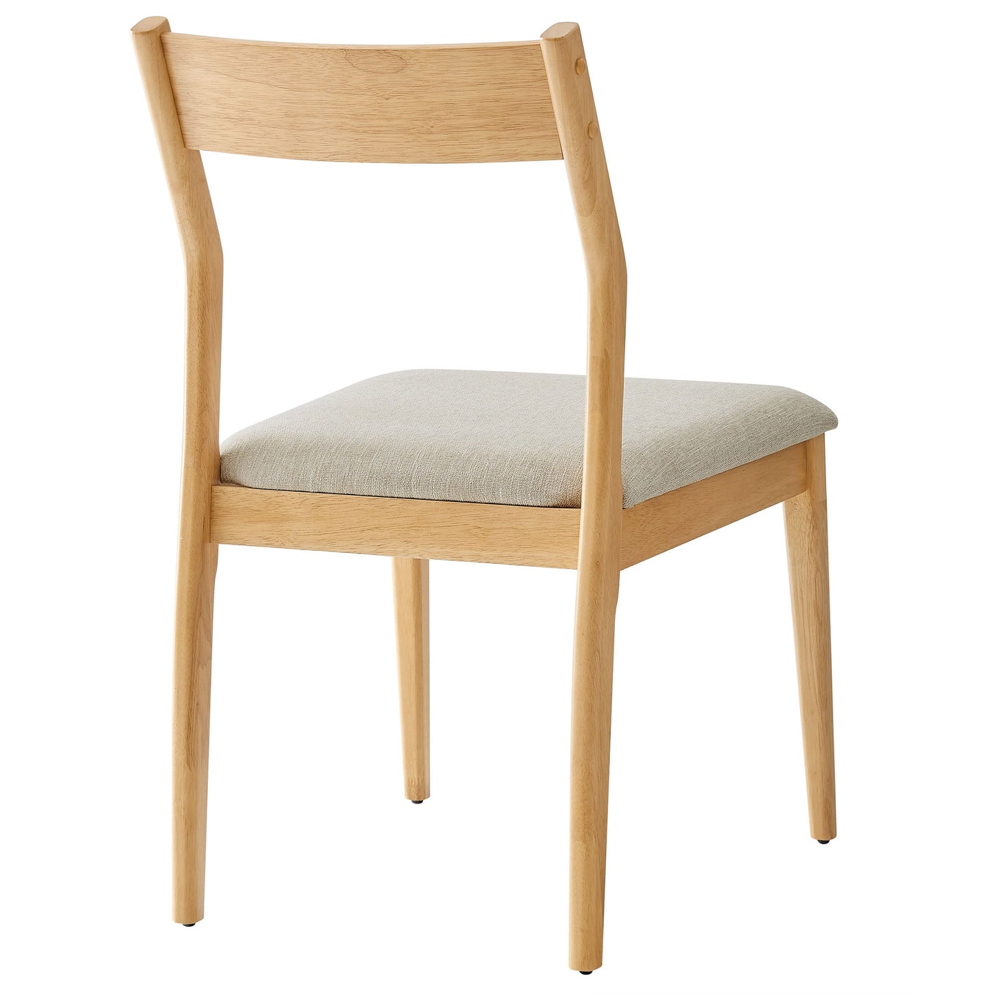 Solara Fabric and Vegan Leather Wood Dining Side Chairs Set of 2 by Modway