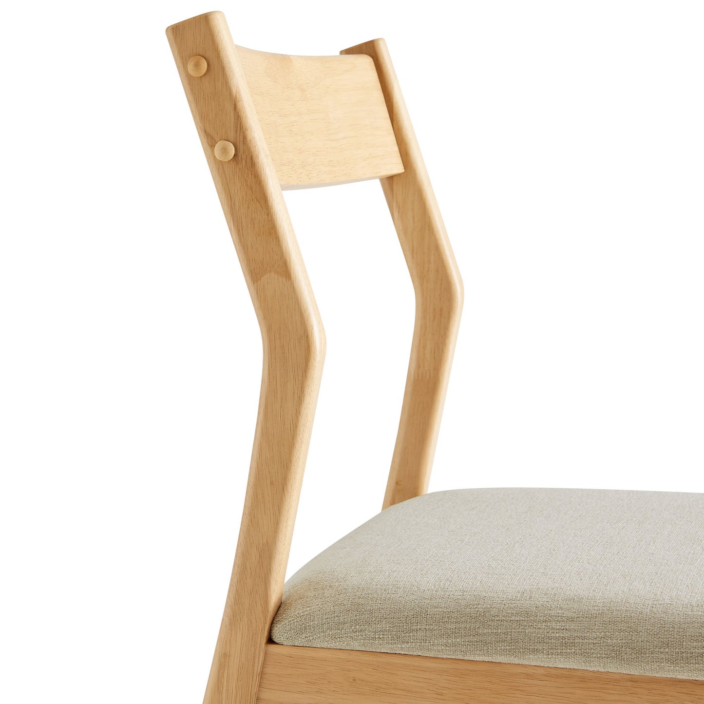 Solara Fabric and Vegan Leather Wood Dining Side Chairs Set of 2 by Modway