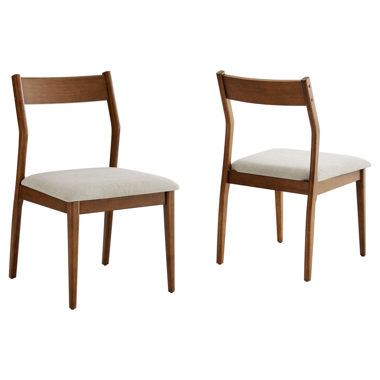 Solara Fabric and Vegan Leather Wood Dining Side Chairs Set of 2 by Modway