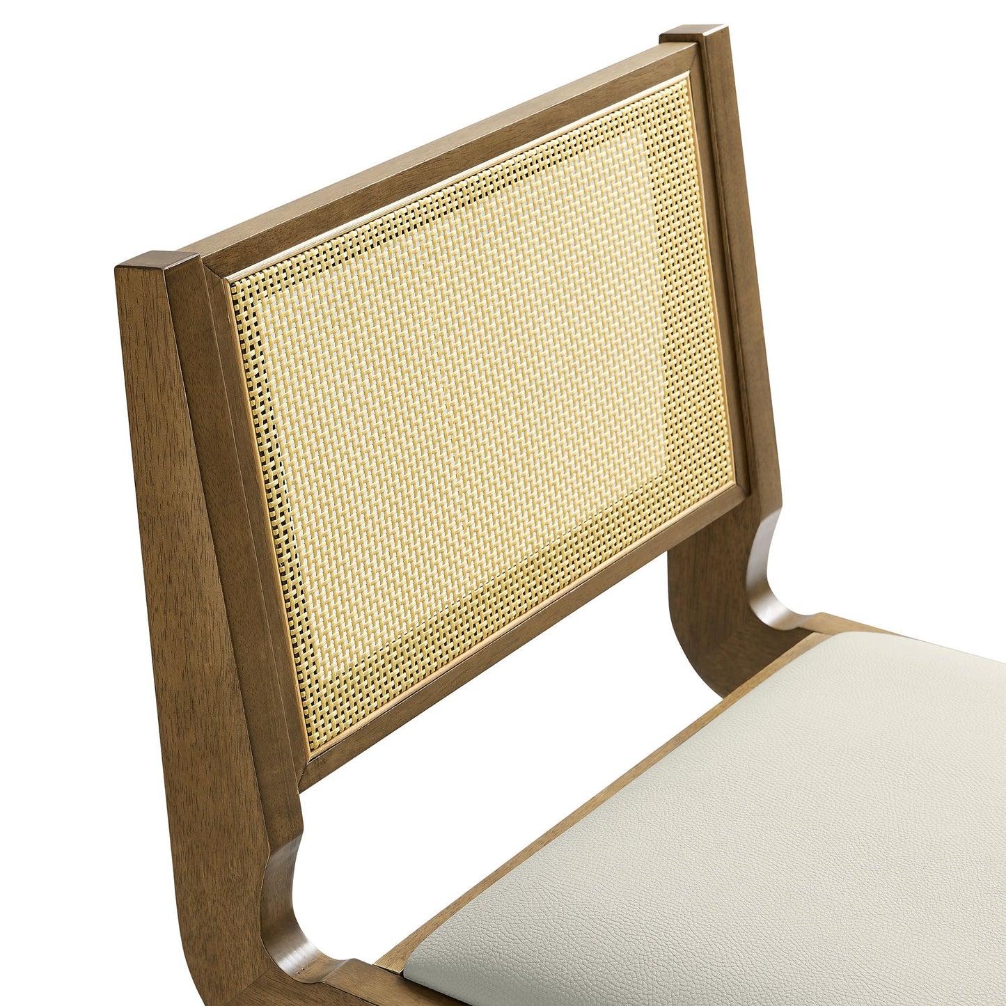 Thera Vegan Leather and Cane Dining Chairs and Armchairs Set of 2 by Modway