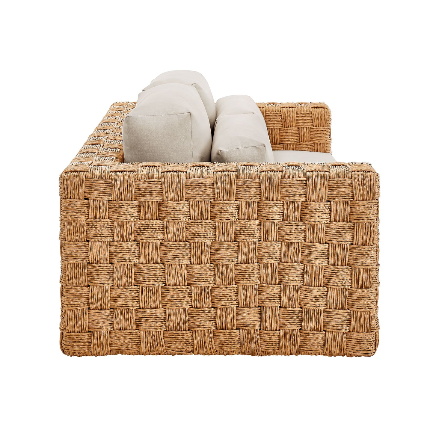 Thames Outdoor Patio Wicker Outdoor Patio Rattan Loveseat by Modway EEI-6924-NAT-LGR