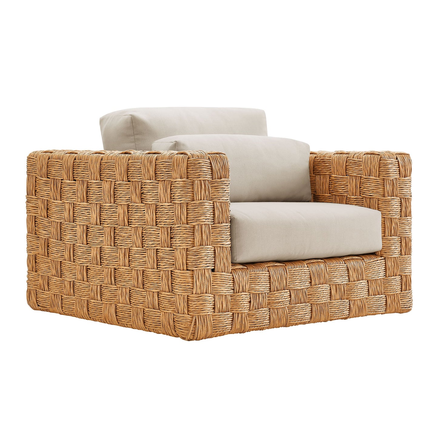 Thames Outdoor Patio Wicker Outdoor Patio Rattan Armchair by Modway EEI-6925-NAT-LGR