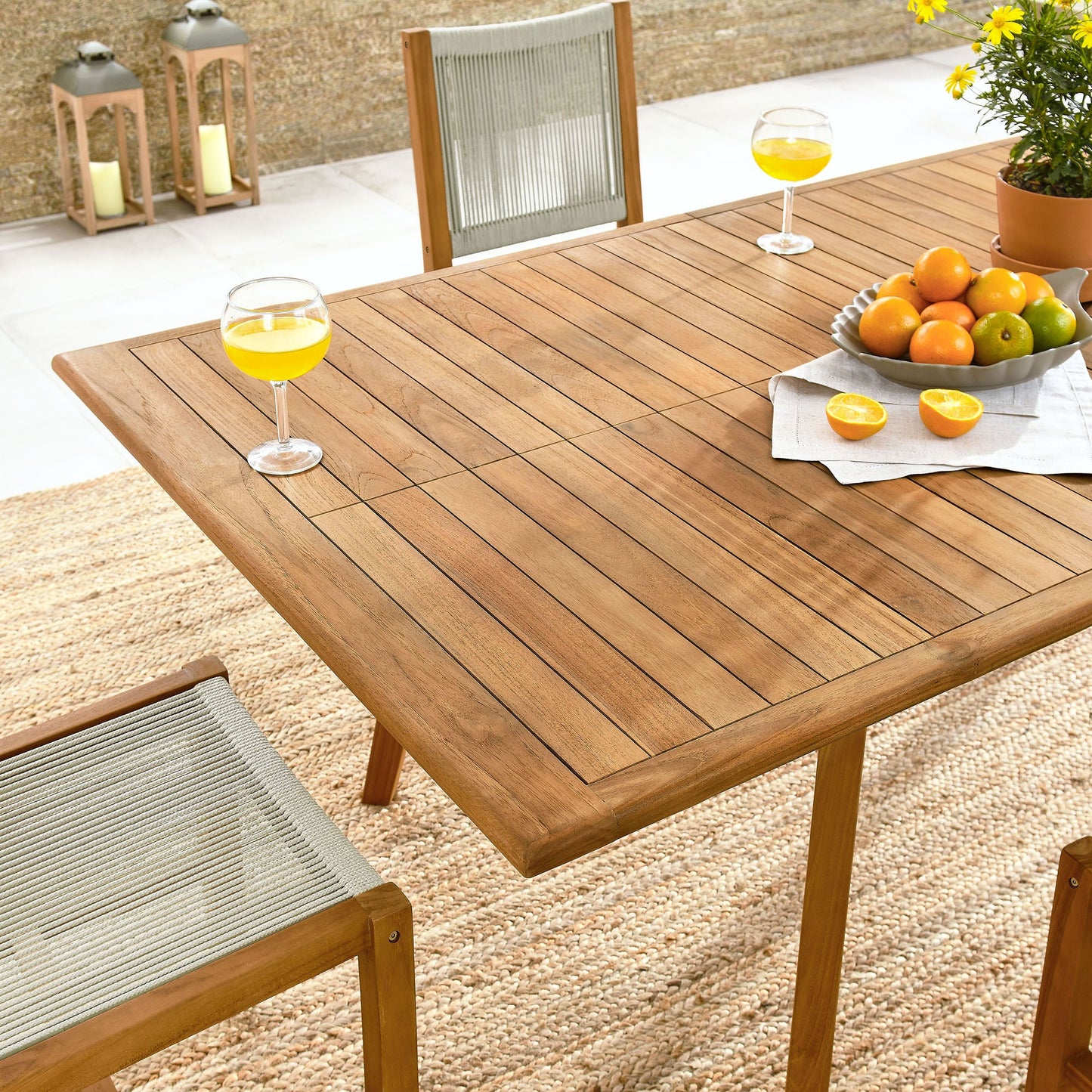 Vienna 7-Piece Outdoor Patio Teak and Rope Dining Set with Armless Chairs by Modway EEI-6927-NAT-NAT