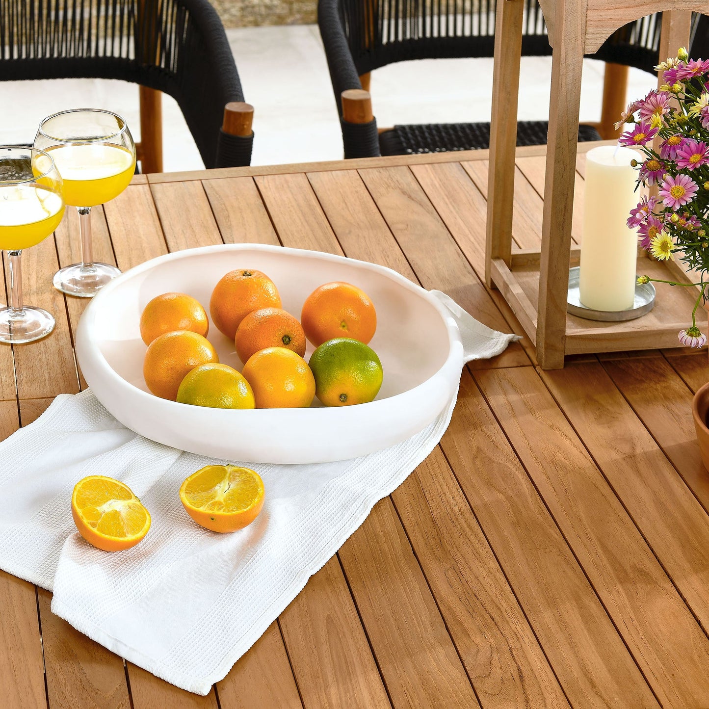 Vienna 7-Piece Outdoor Patio Teak and Rope Dining Set with Curved-Back Armchairs by Modway EEI-6930-NAT-BLK