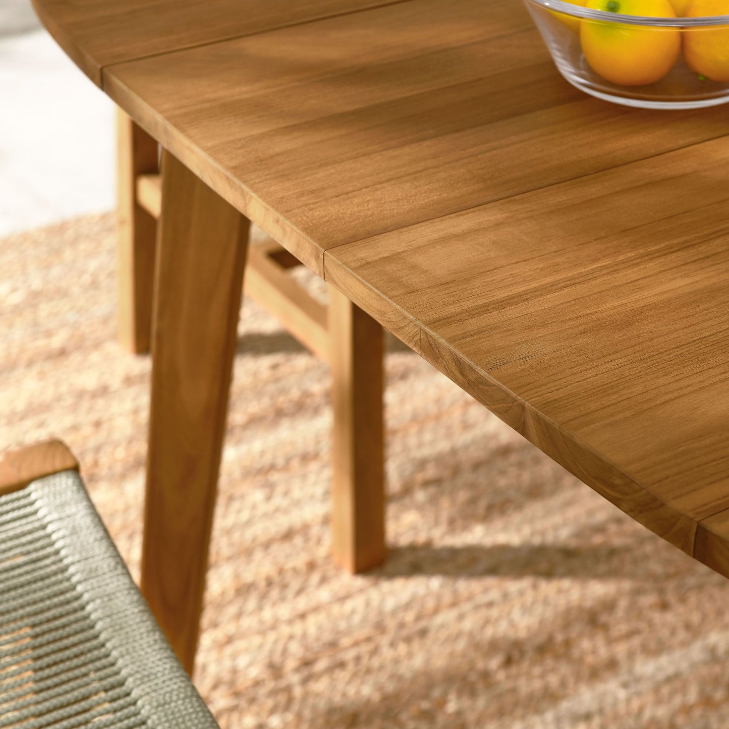 Vienna 5-Piece Outdoor Patio Teak and Rope Dining Set with Armless Chairs by Modway EEI-6934-NAT-NAT