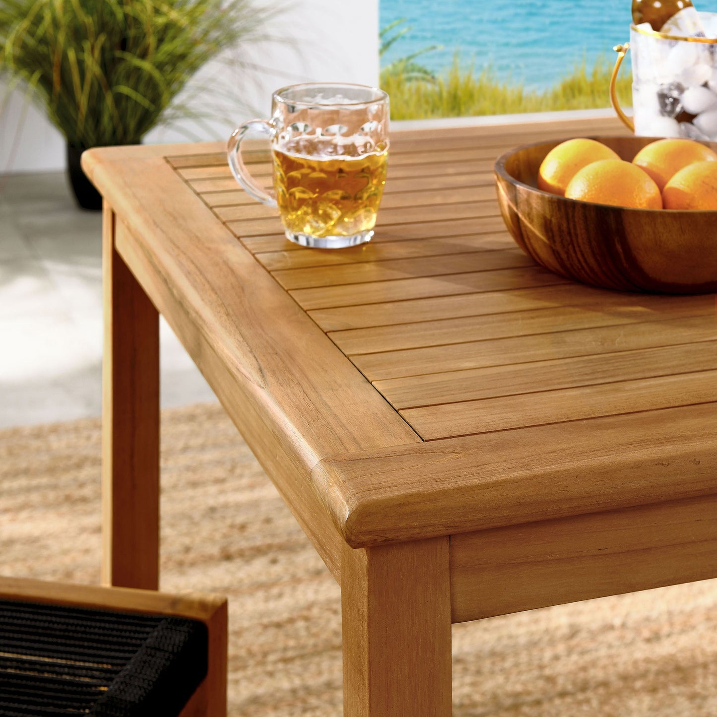 Vienna 3-Piece Outdoor Patio Teak and Rope Dining Set with Armchairs and Armless Chairs by Modway