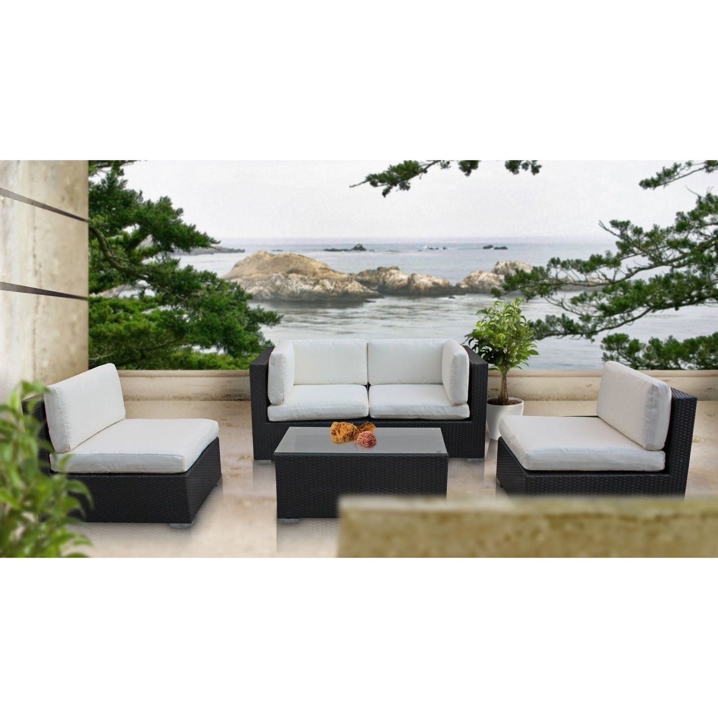 Camfora 5 Piece Outdoor Patio Sectional Set by Modway EEI-694-EXP-WHI-SET