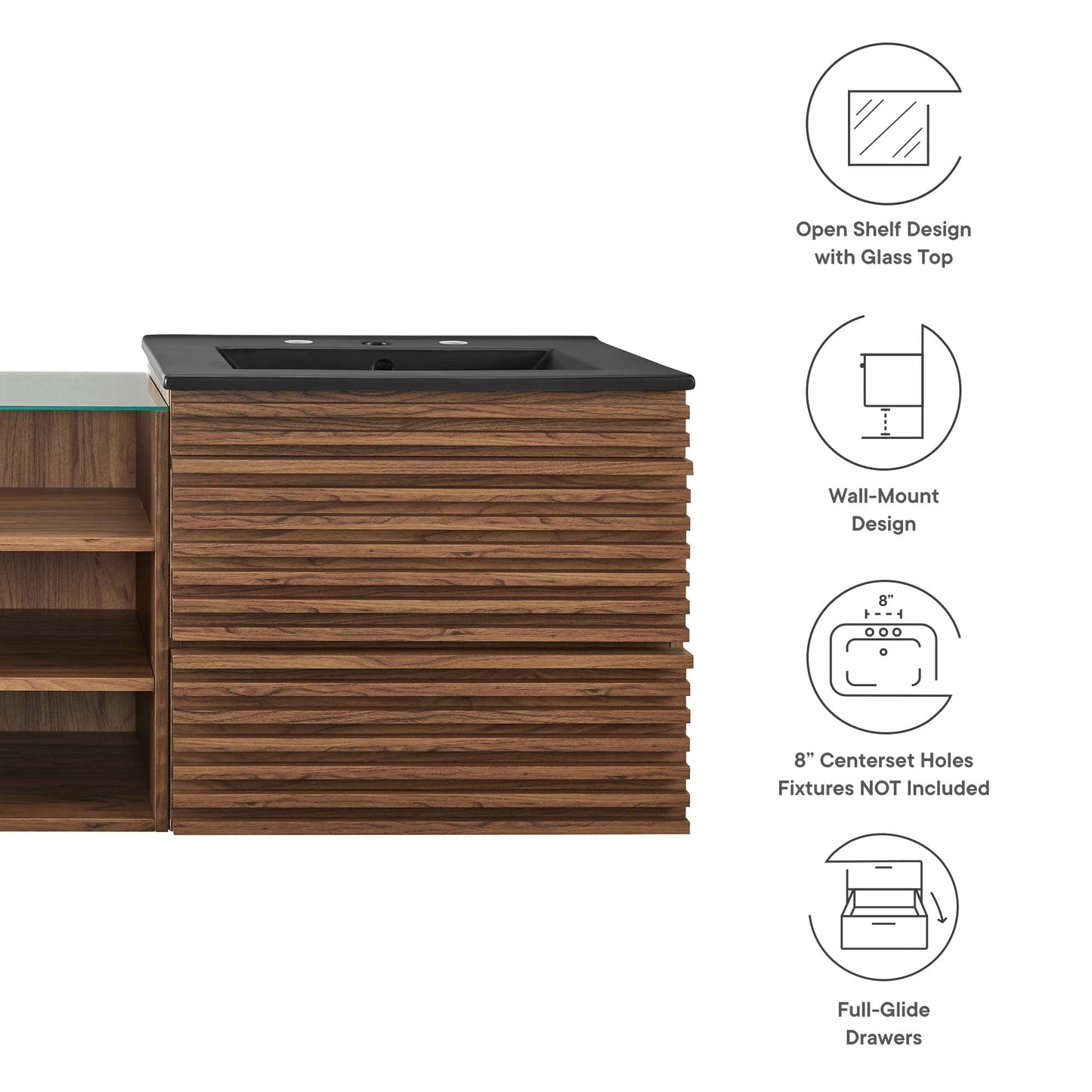 Render 62" Wall-Mount Double Sink Bathroom Vanity by Modway