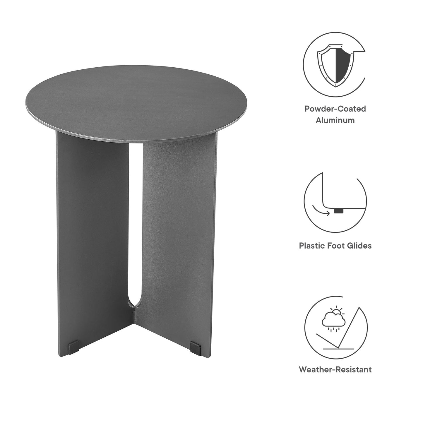 Tecton Outdoor Patio Aluminum Side Table by Modway EEI-6946-CHA