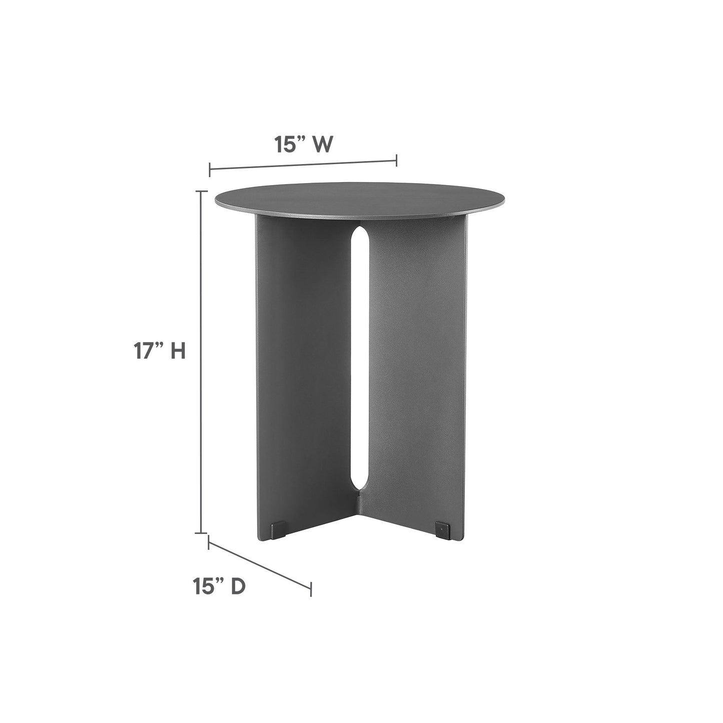 Tecton Outdoor Patio Aluminum Side Table by Modway EEI-6946-CHA